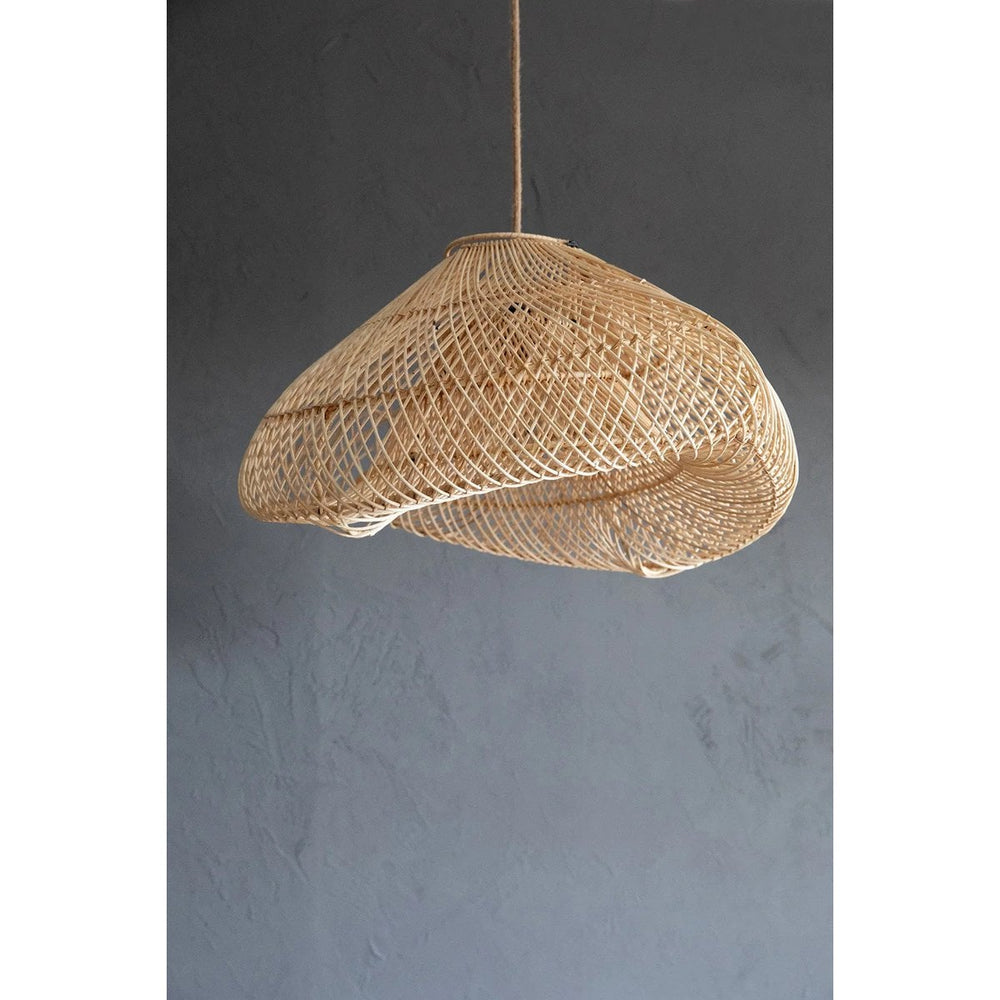 Natural handwoven rattan cloud pendant light shade