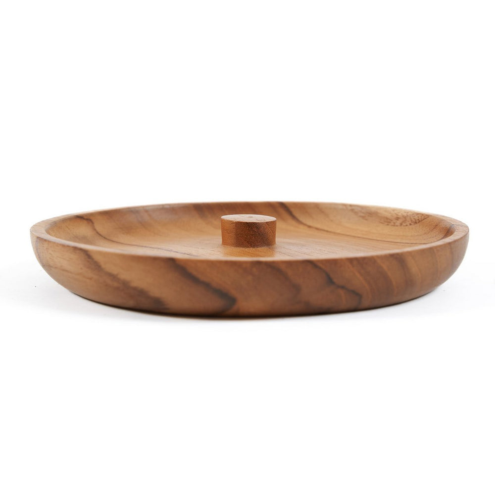 Natural teak wood incense holder