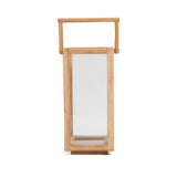 Reclaimed teak wood rectangular lantern