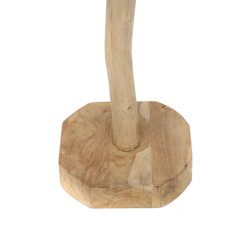 Natural teak wood coat hanger stand