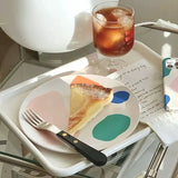 Whimsical Plates Set with colorful patches (4 Pcs )-1