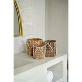 Natural white woven macrame basket