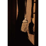 Natural raffia tassel with shell accent
