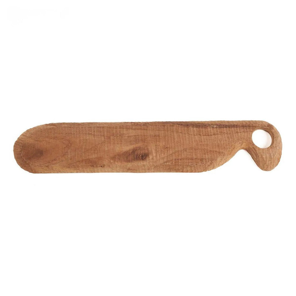 Natural teak wood bread plate