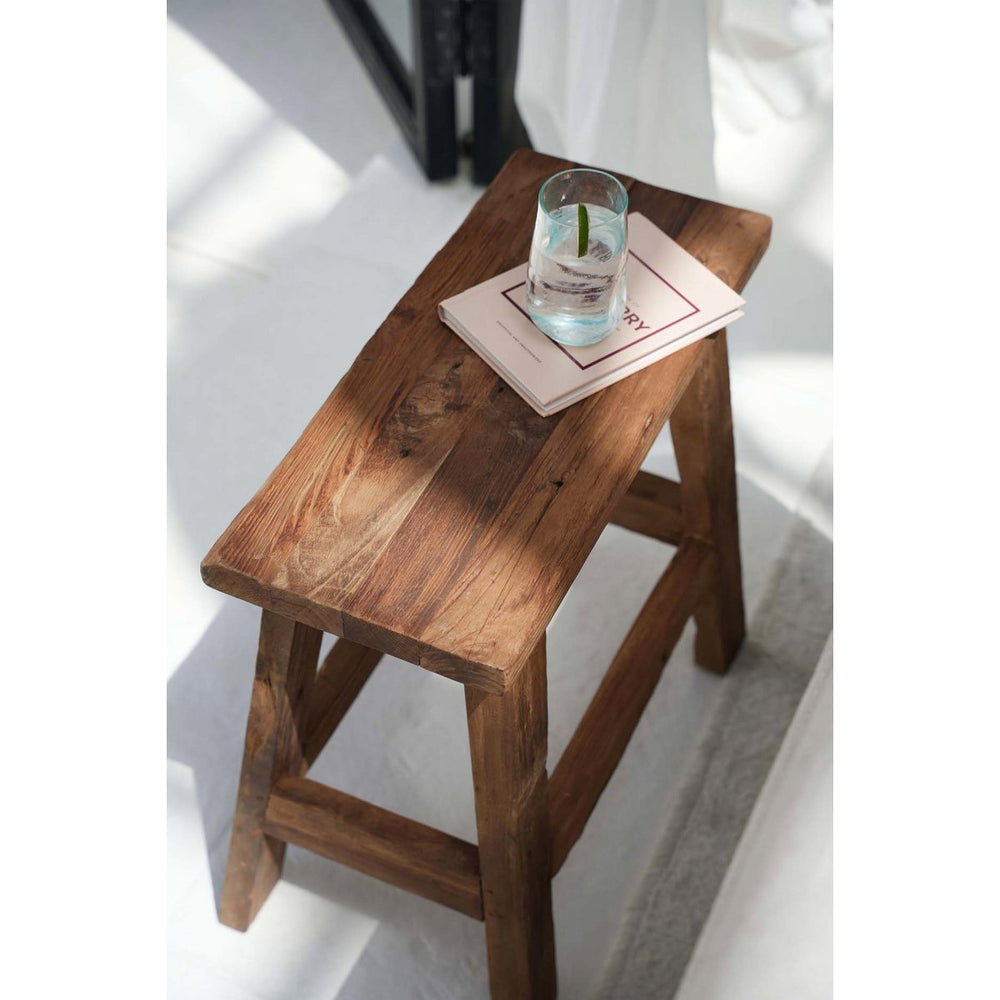Natural wooden rustic stool