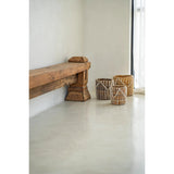 Natural white woven macrame basket