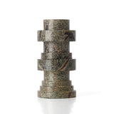 Green marble totemic candle holder