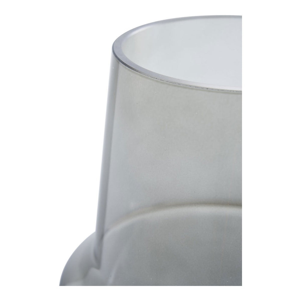 Smoked grey glass vase