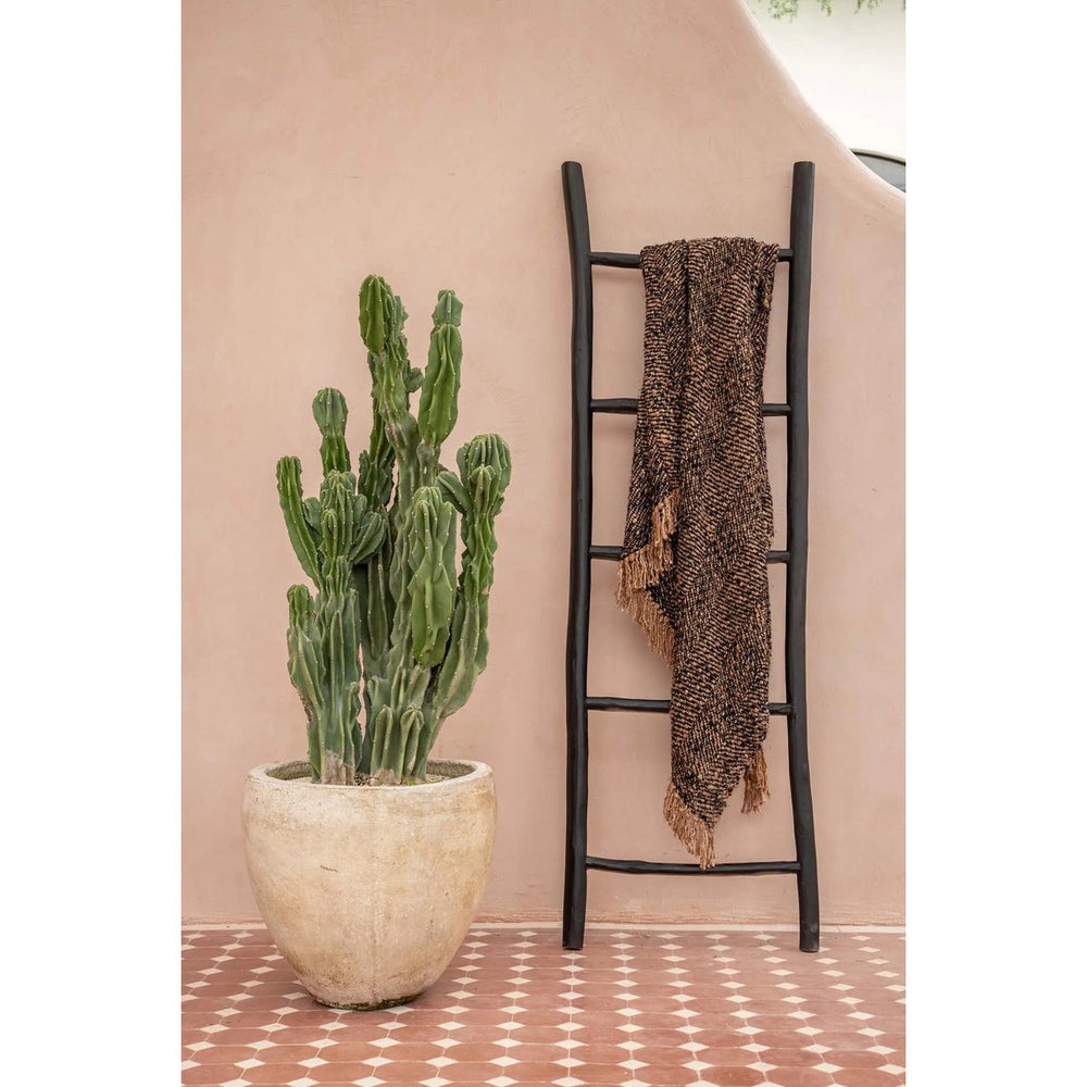 Black solid teak wood ladder