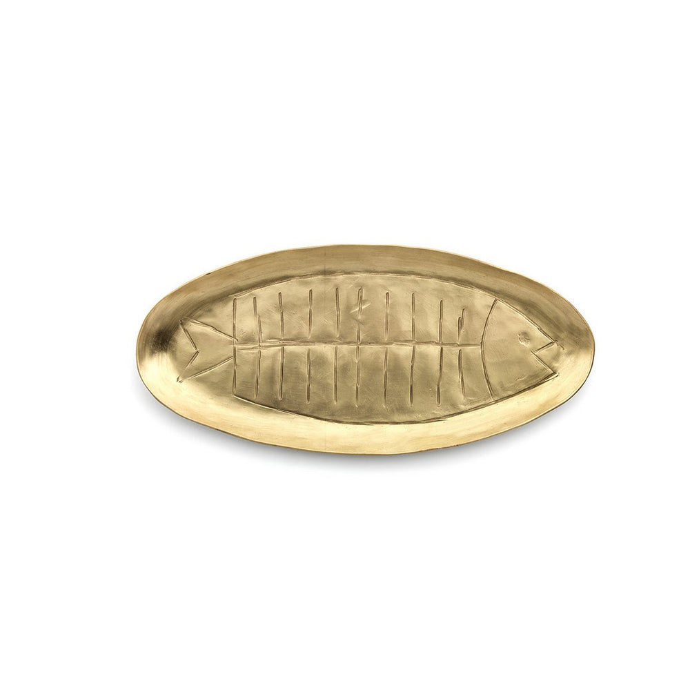 Gold brass fish-shaped tray