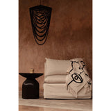Black cotton throw with Evil Eye design