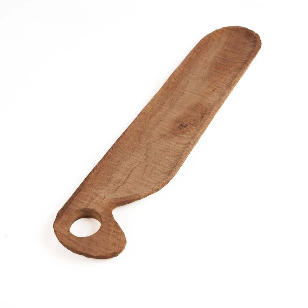 Natural teak wood bread plate