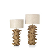 Mud brown papier-mâché table lamp