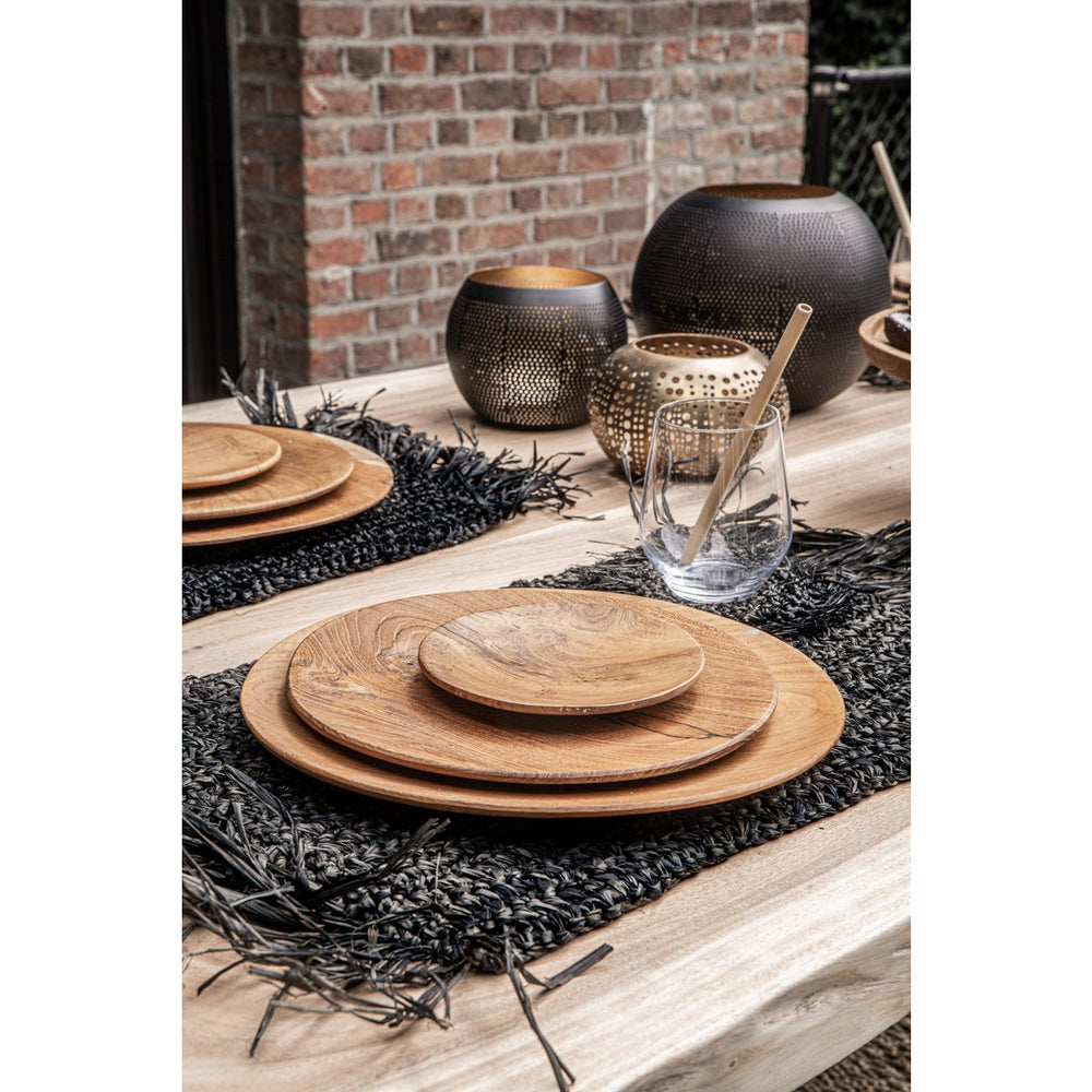 Black gold brass pierced ball candle holder
