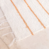 Handgewebter Baumwollteppich Gianyar – Badezimmermatte Weiß Braun 64x51 cm