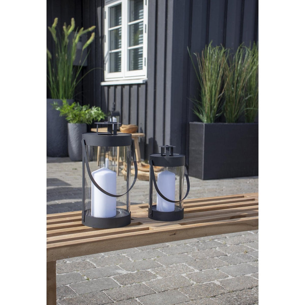 Black steel and glass lantern
