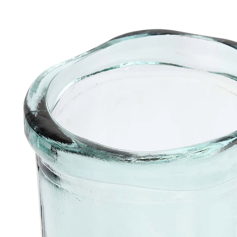 Blue recycled glass vase