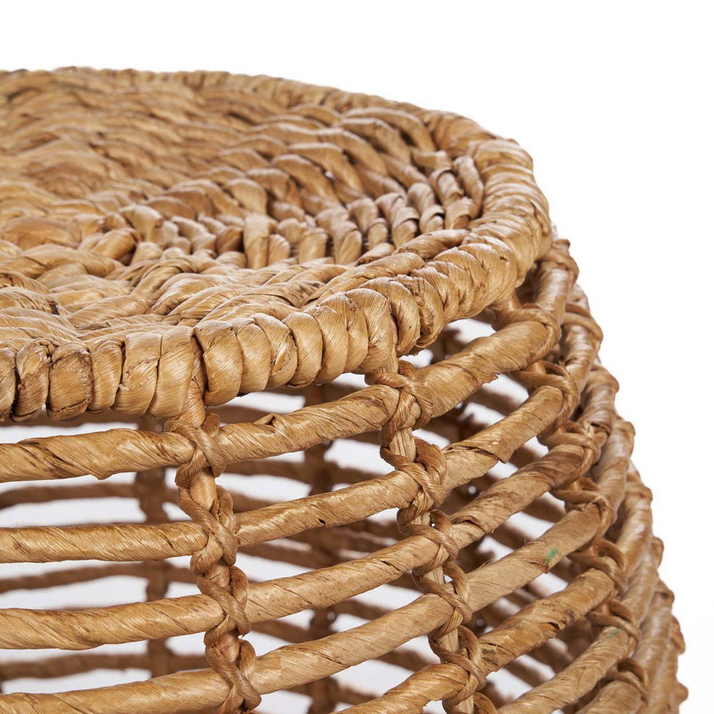 Brown woven banana leaf round stool