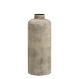 Antique beige metal decorative floor pot