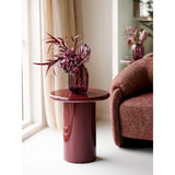 Smoked red mouth-blown glass vase