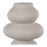 Beige stoneware sculptural vase