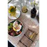 Beige and black cotton cutlery holder