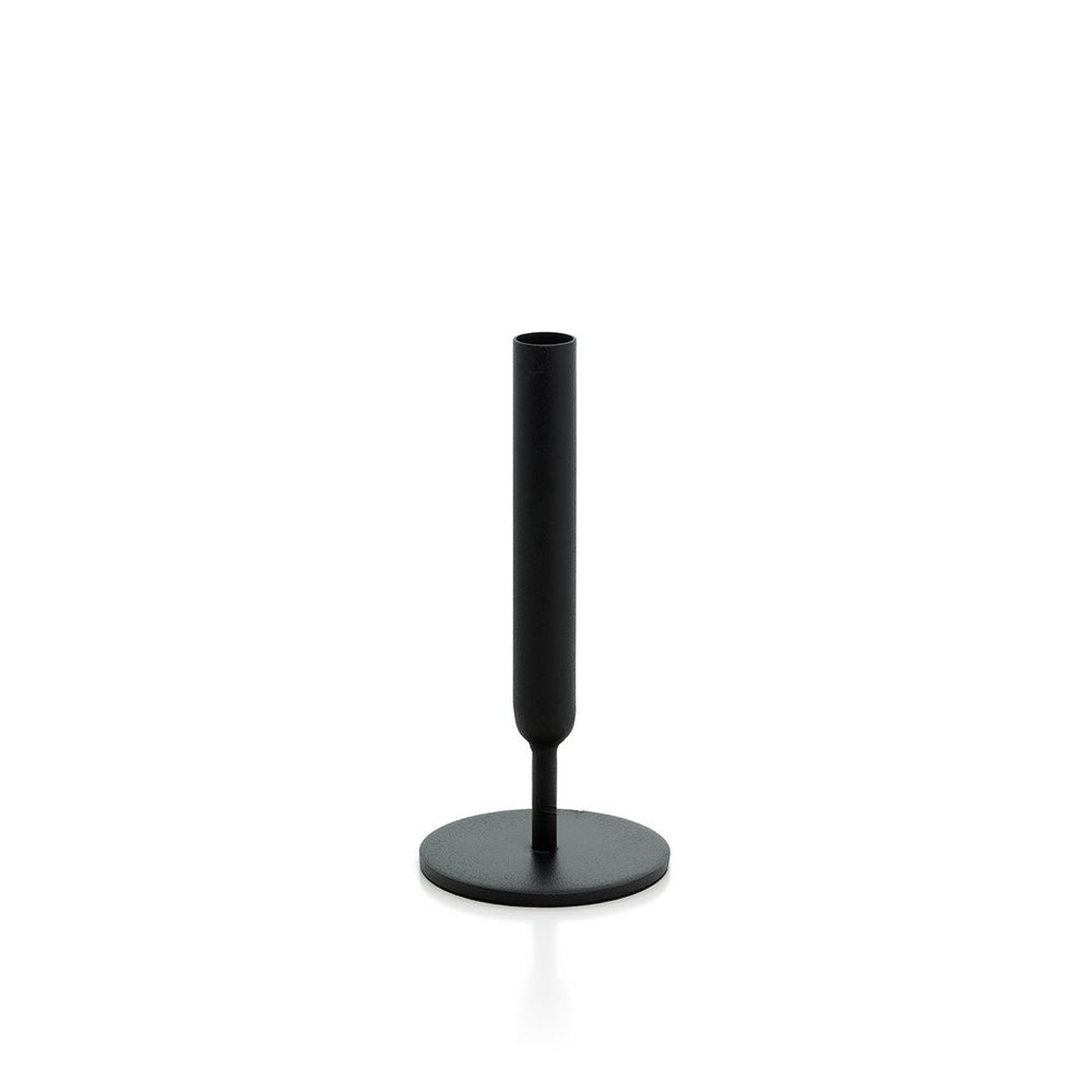 Black brass vase with matte finish