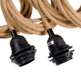 Black cotton cord ceiling lamp fitting with five cords