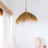 Große Seegras-Lampenschirm mit Fransen - Natürliche Boho-Pendelleuchte Mawana (Ø 53 cm)