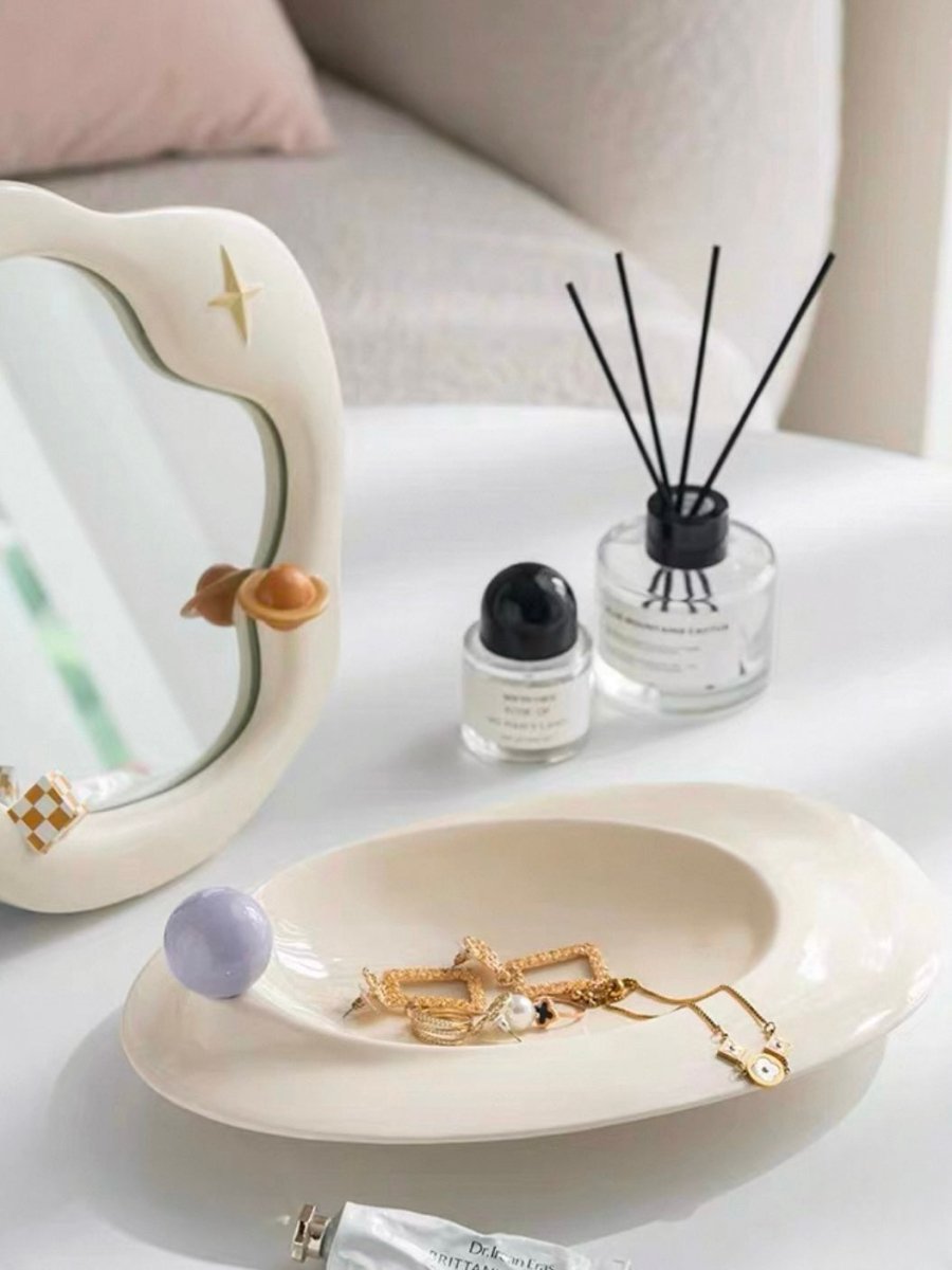 Handmade Jelly Bean Ceramic Rim Soup Bowl, Dopamine Table Setting Decor-6